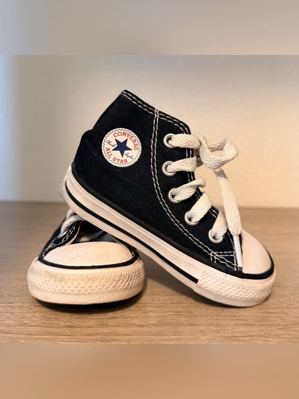 Infants Converse Black and White High-Top Sneakers
